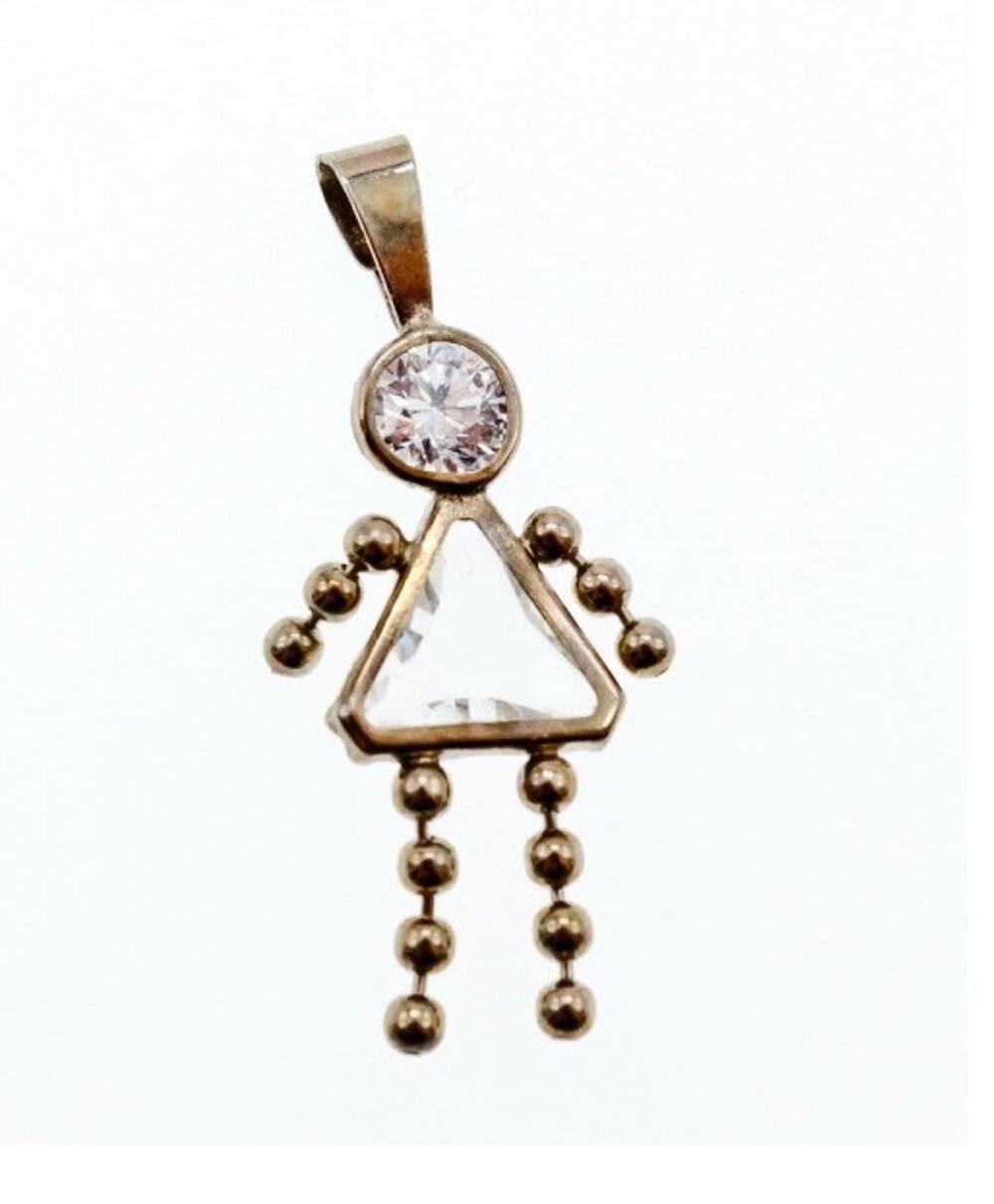 925 Sterling Silver CZ "Girl" Chain With Pendant